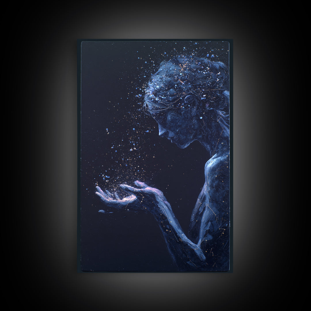 Water Bearer Figure Pouring a River of Canvas Print, Astrology Art, Printable Wall Art, Living Room Decor, Fine Art, Zodiac, AST-2x3-23