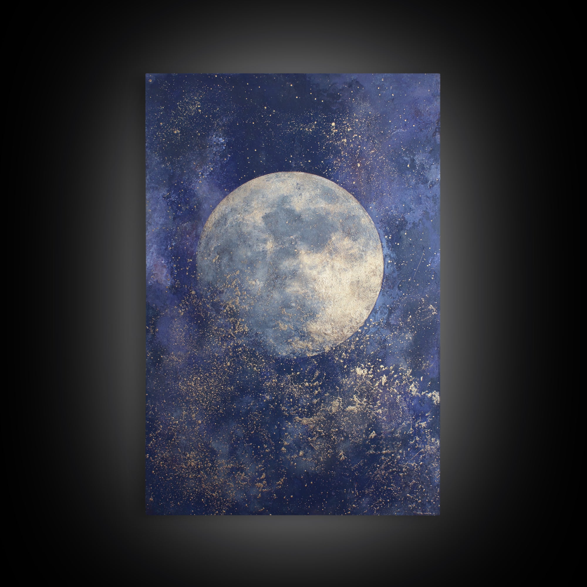 Lunar Phase Composition Canvas Print, Astrology Art, Cat Art, Living Room Decor, Zodiac, Zodiac Wall Art, Leo Wall Art, AST-2x3-45