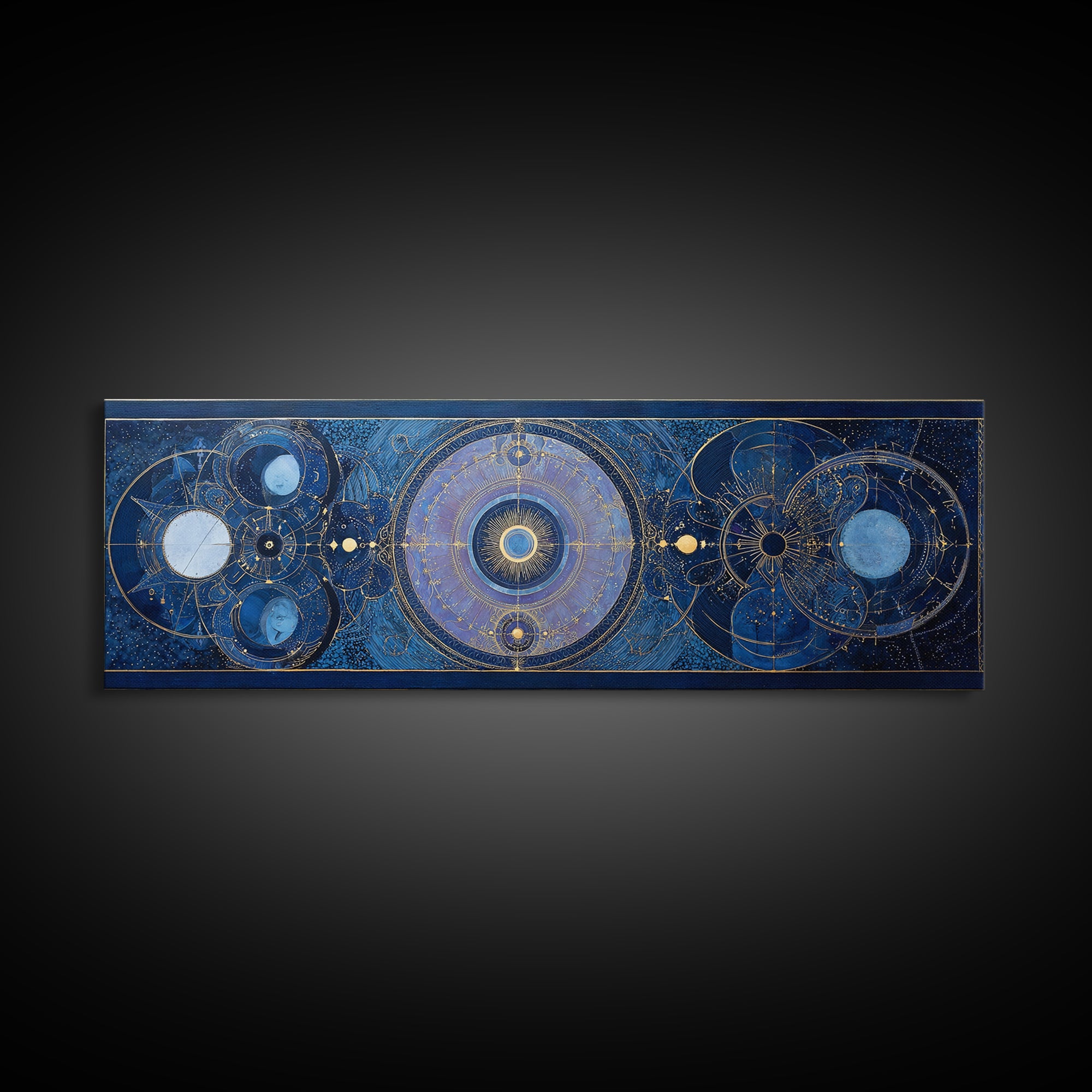 Birth Chart Geometry Framed Canvas Print, Astrology Art, Digital Wall Art, Living Room Decor, Fine Art, Zodiac, Astronomy Art, AST-3x1-47
