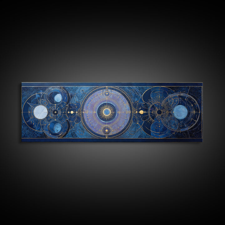Birth Chart Geometry Framed Canvas Print, Astrology Art, Digital Wall Art, Living Room Decor, Fine Art, Zodiac, Astronomy Art, AST-3x1-47