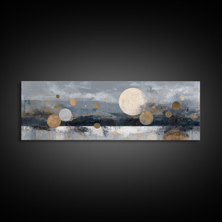 Lunar Phase Composition Framed Canvas Print, Astrology Art, Astronomy Print, Living Room Decor, Fine Art, Zodiac, AST-3x1-77