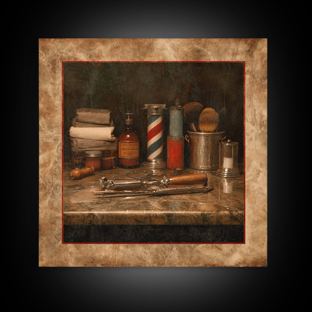 Retro Clipper Advertising Art Canvas Print, Barbershop Art, Black Art, Barbershop Decor, Fine Art, Grooming, Living Room Art, BAA-1x1-23