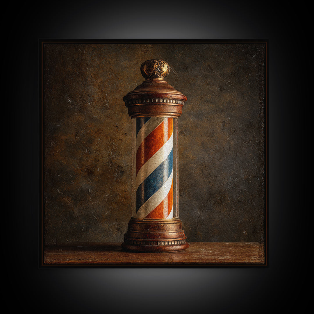 Old School Barber Pole Canvas Print, Barbershop Art, Printable Art, Barbershop Decor, Abstract Art, Grooming, BAA-1x1-3