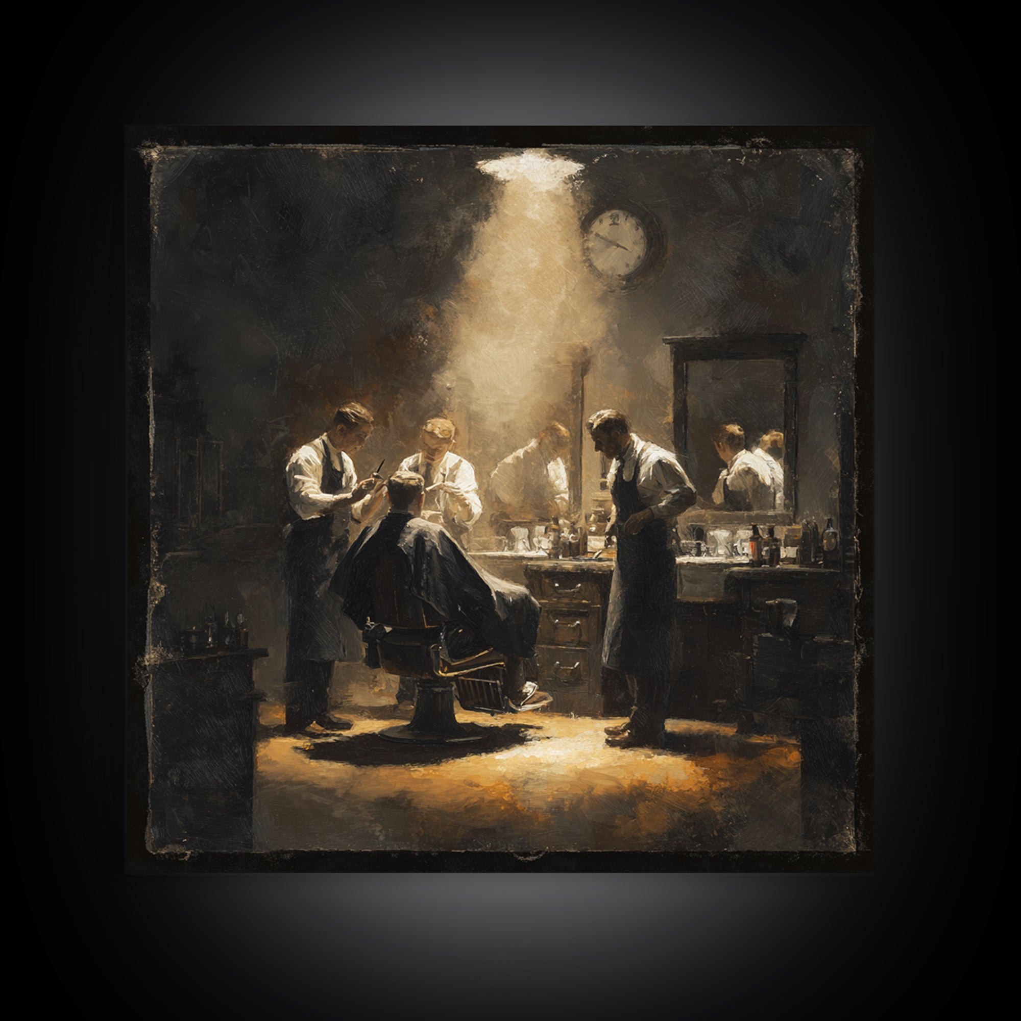 Barber Shop Quartet Musical Poster Without Interior Canvas Print, Barbershop Art, Gallery Decor, Barbershop Decor, Grooming, BAA-1x1-93
