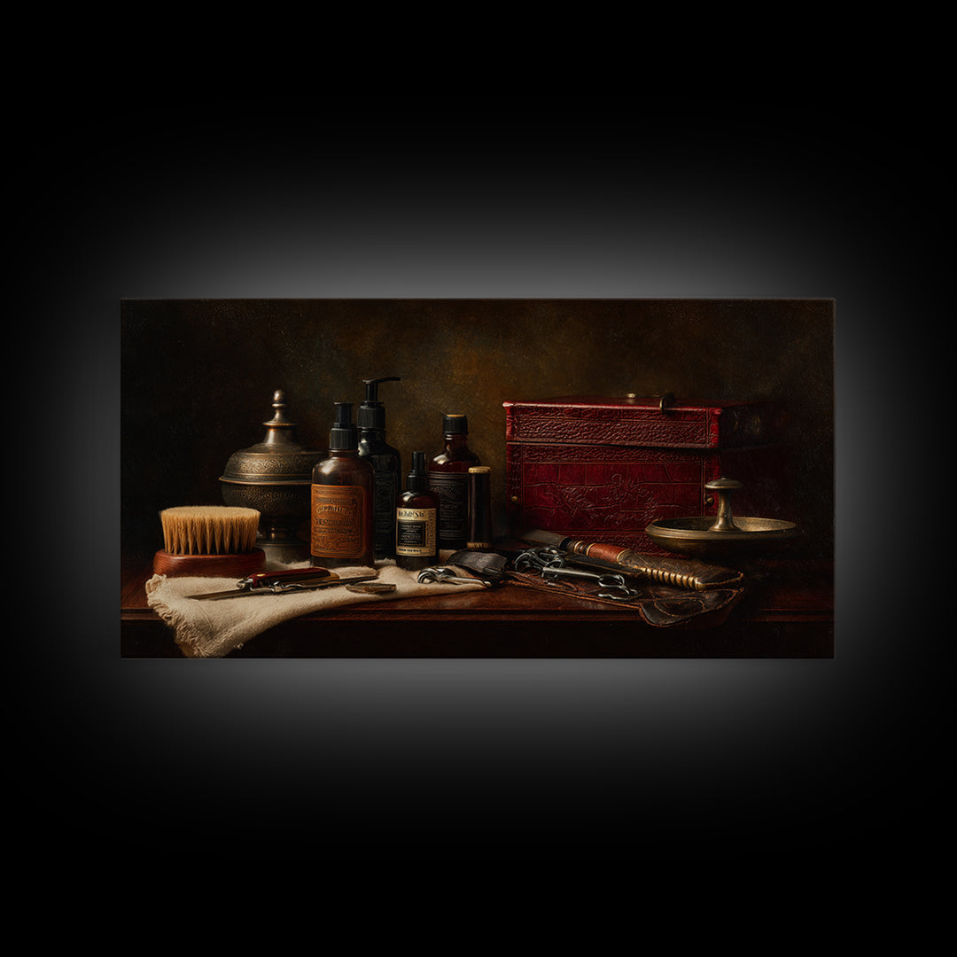 Classic Pompadour Portrait Canvas Print, Barbershop Art, Wall Art, Barbershop Decor, Fine Art, Grooming, Black Wall Art, BAA-2x1-73