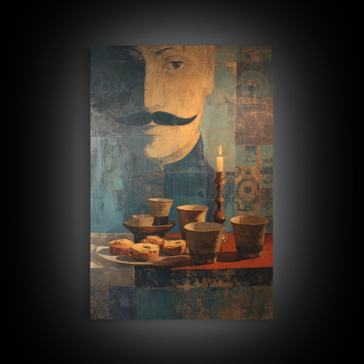 Whiskey and Straight Razor Masculine Still Life Canvas Print, Barbershop Art, Gallery Decor, Barbershop Decor, Abstract Art, BAA-2x3-39