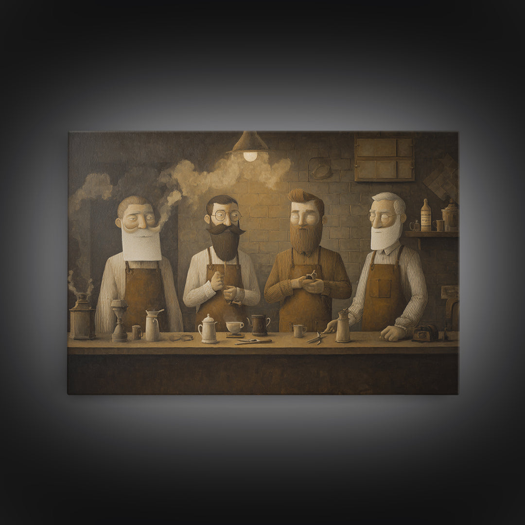 Barber Shop Quartet Musical Poster Without Interior Canvas Print, Barbershop Art, Unique Wall Art, Barbershop Decor, Grooming, BAA-3x2-25