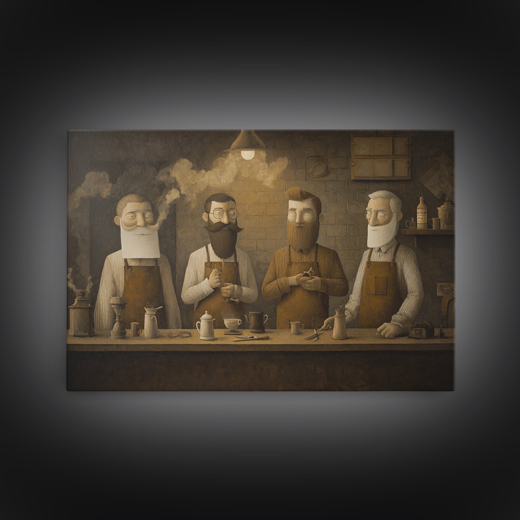 Barber Shop Quartet Musical Poster Without Interior Canvas Print, Barbershop Art, Unique Wall Art, Barbershop Decor, Grooming, BAA-3x2-25