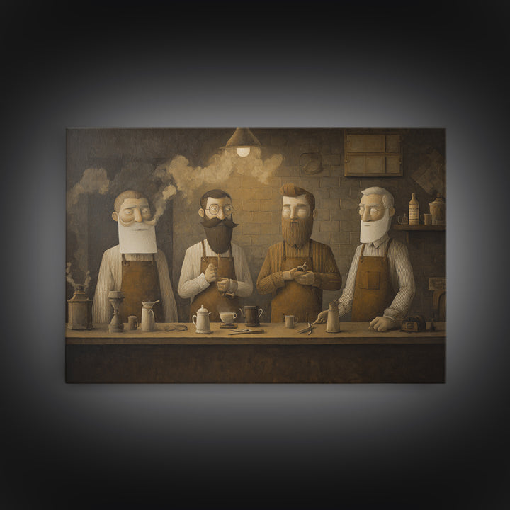 Barber Shop Quartet Musical Poster Without Interior Canvas Print, Barbershop Art, Unique Wall Art, Barbershop Decor, Grooming, BAA-3x2-25