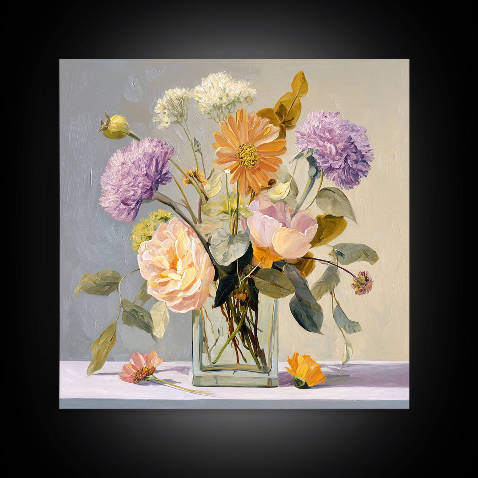 Warm Fireplace Still Life Framed Canvas Print, Bed and Breakfast Art, Bedroom Prints, Living Room Decor, Fine Art, BAB-1x1-42
