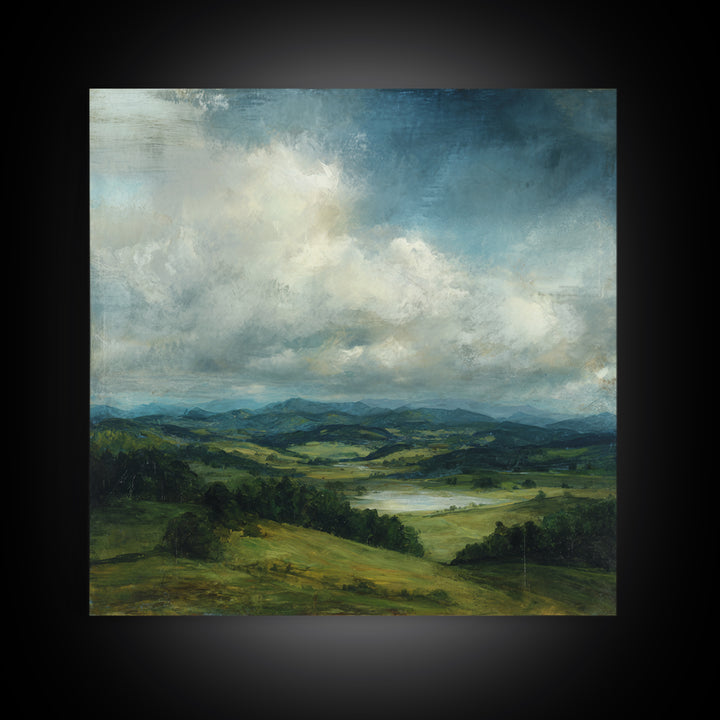 Classic Landscape with Rolling Green Hills Canvas Print, Bed and Breakfast Art, Wall Decor, Living Room Decor, BAB-1x1-48