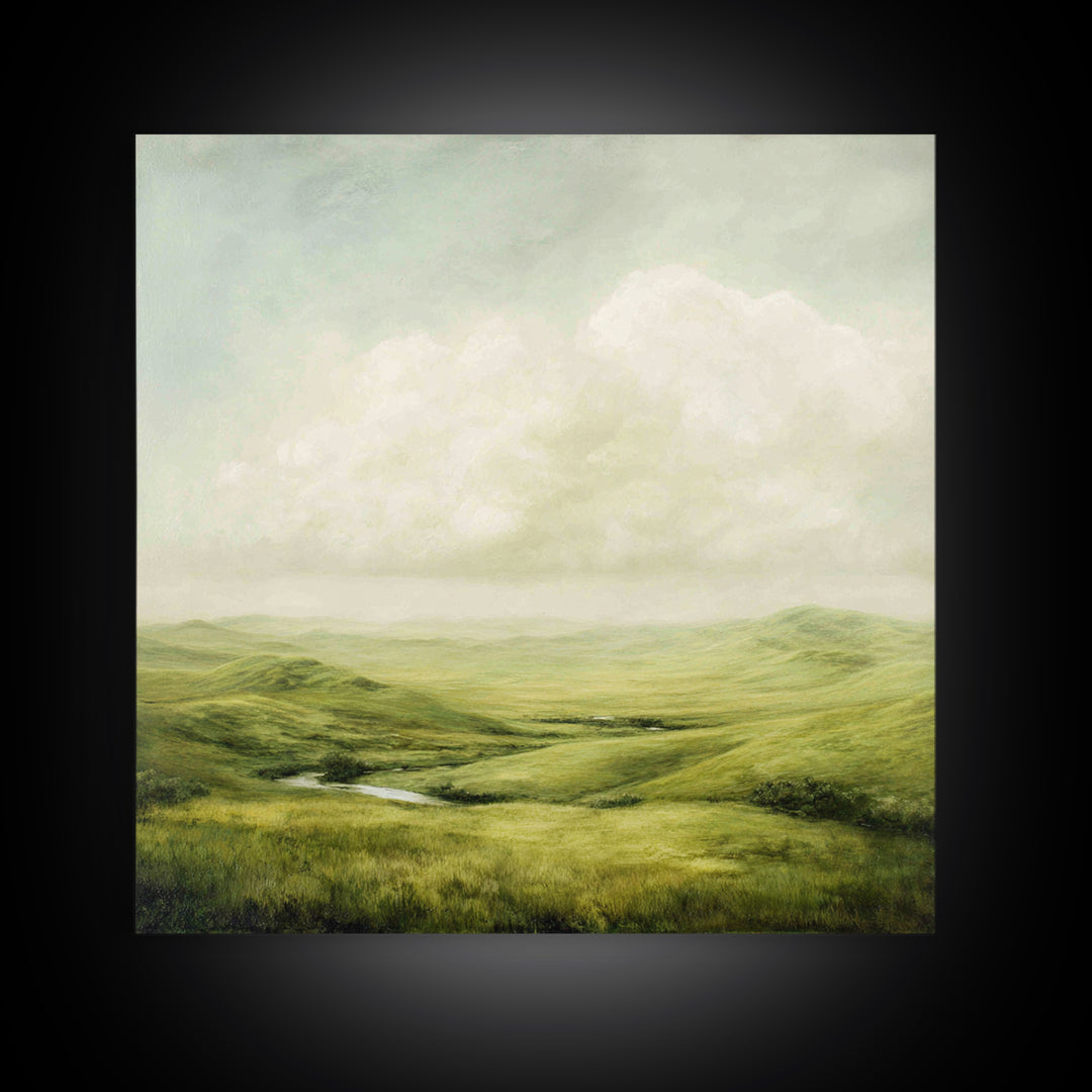 Classic Landscape with Rolling Green Hills Canvas Print, Bed and Breakfast Art, Bedroom Prints, Living Room Decor, BAB-1x1-72