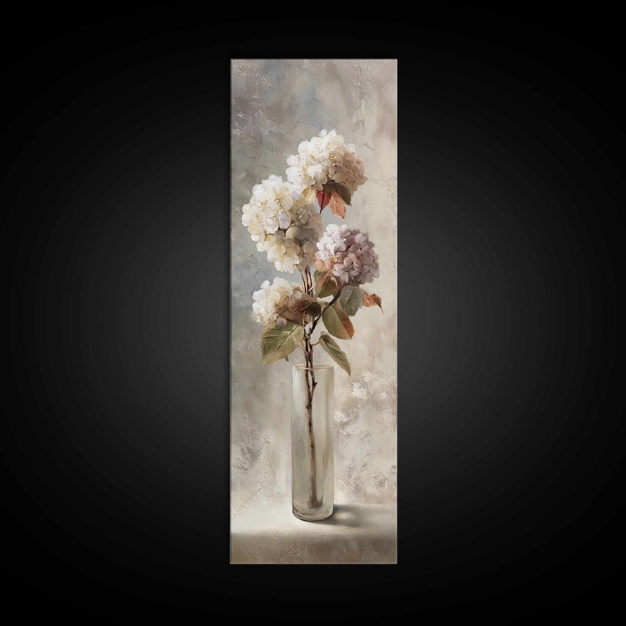 Sunlit Hydrangeas on a Windowsill Canvas Print, Bed and Breakfast Art, Coffee Wall Art, Living Room Decor, Fine Art, BAB-1x3-22