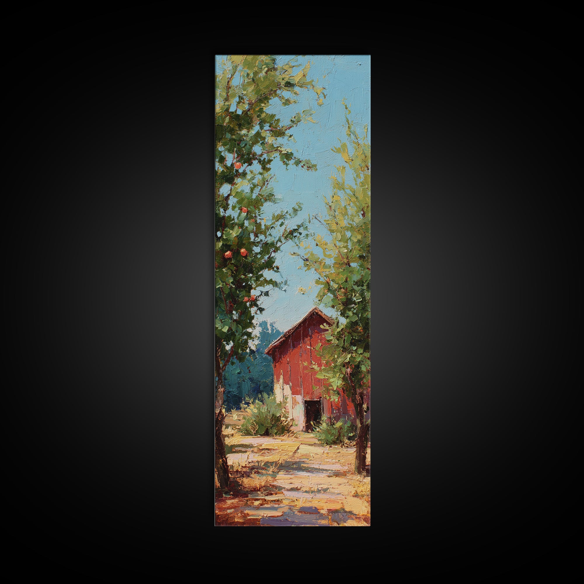 Apple Orchard Scene Canvas Print, Bed and Breakfast Art, Canvas Wall Art, Living Room Decor, Fine Art, Above Bed Decor, BAB-1x3-25