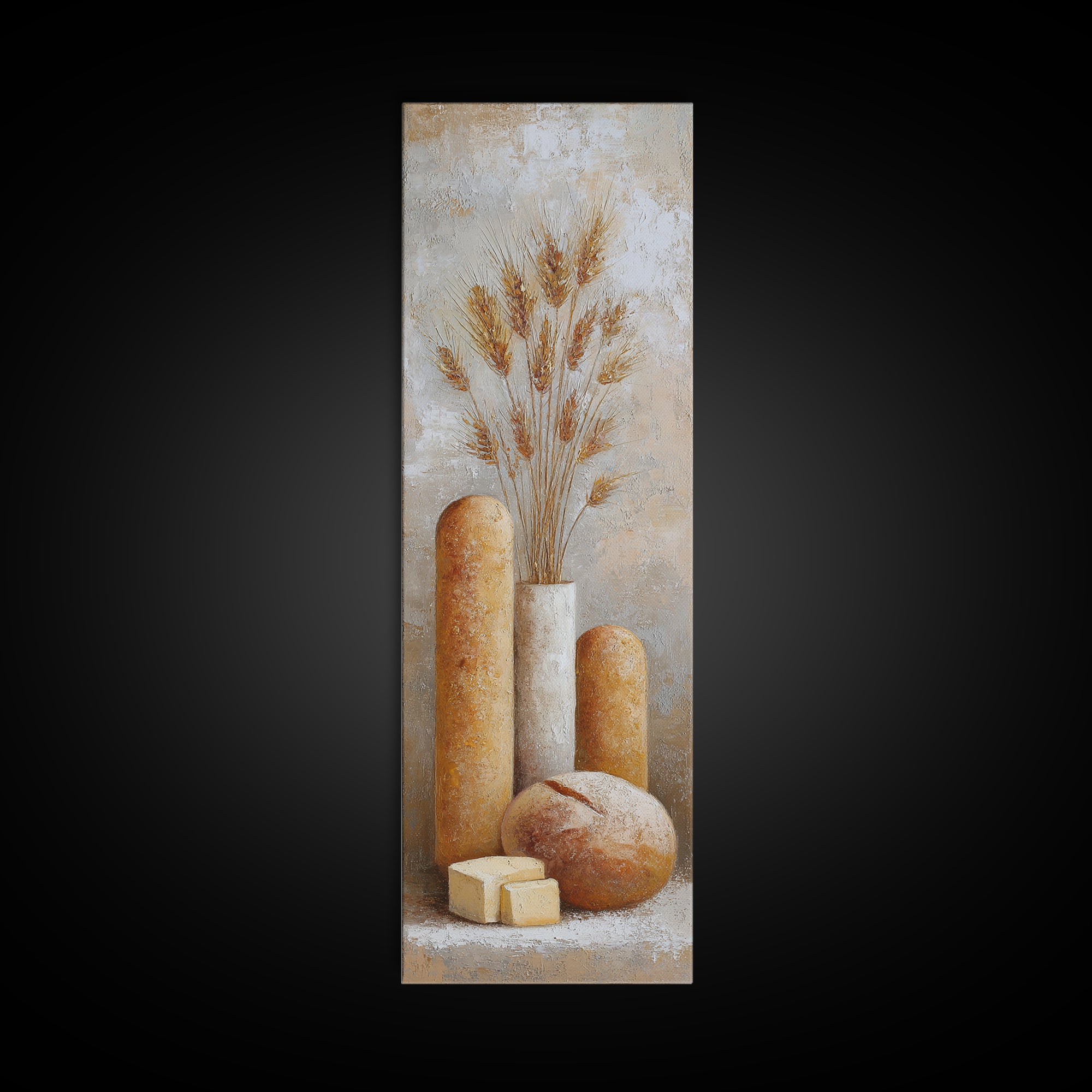 Freshly Baked Bread Canvas Print, Bed and Breakfast Art, Dopamine Decor, Living Room Decor, Fine Art, Bedroom Art, BAB-1x3-56