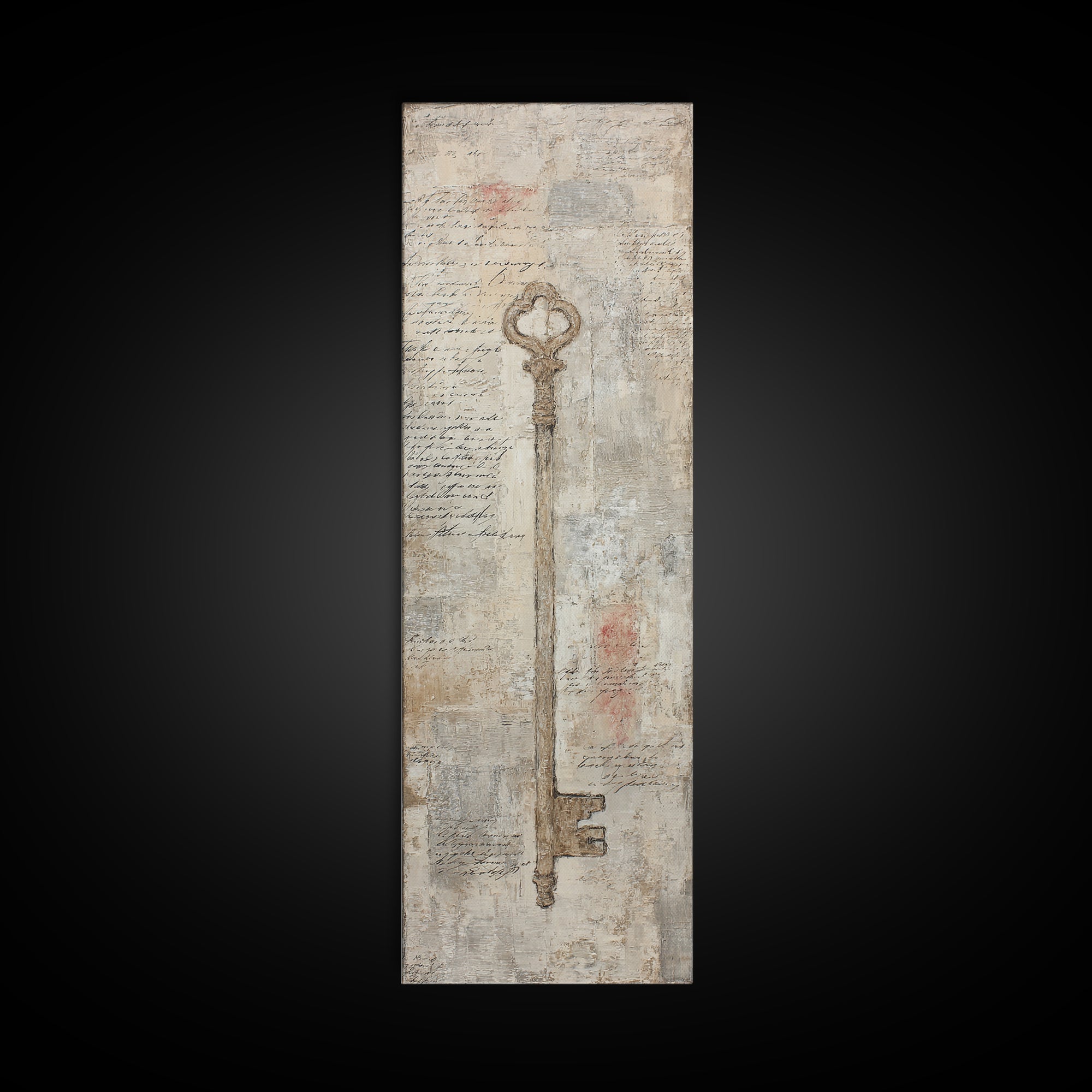Antique Key and Handwritten Letter Arrangement Without Canvas Print, Bed and Breakfast Art, Wall Art, Living Room Decor, BAB-1x3-69