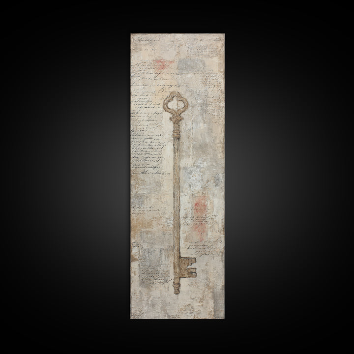 Antique Key and Handwritten Letter Arrangement Without Canvas Print, Bed and Breakfast Art, Wall Art, Living Room Decor, BAB-1x3-69