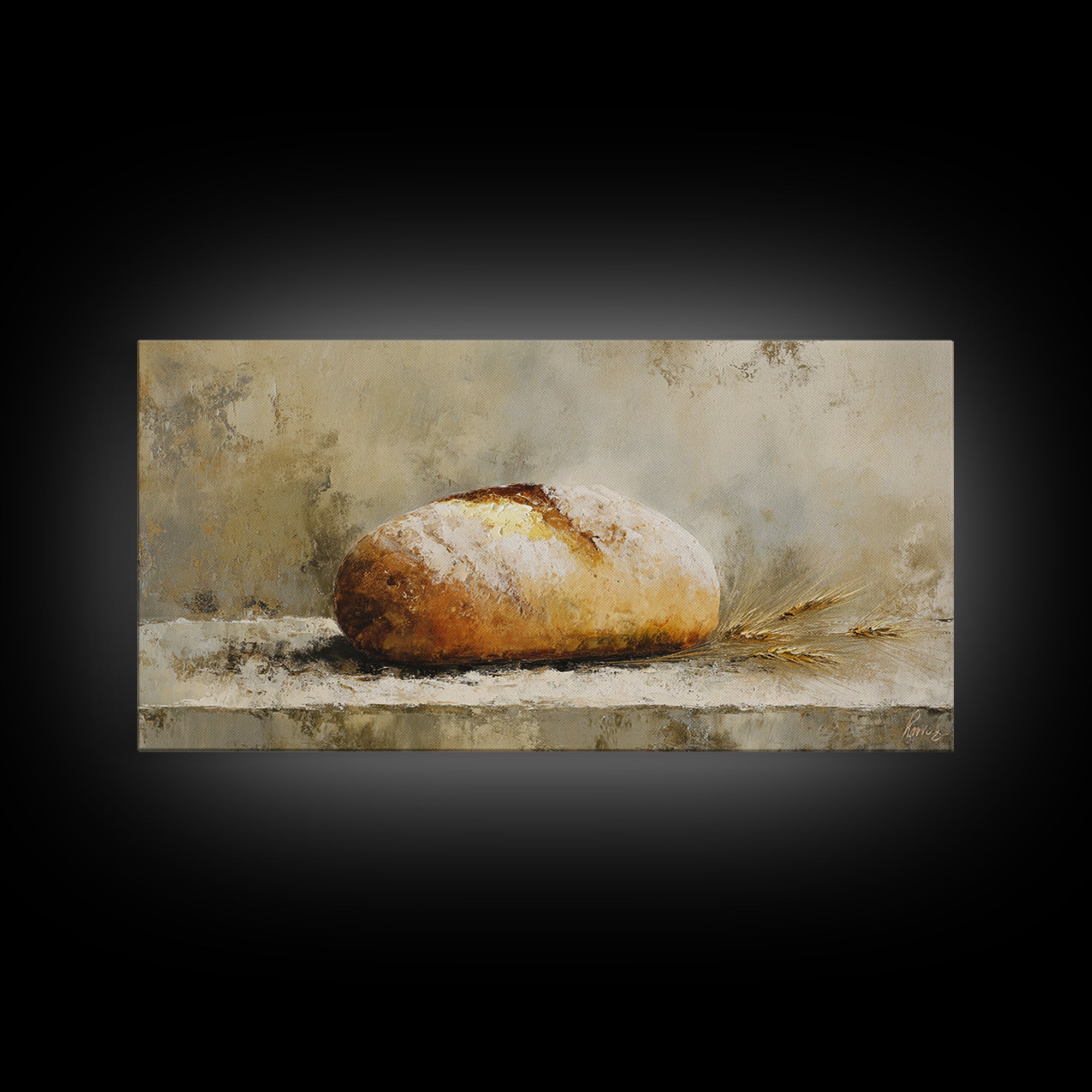 Freshly Baked Bread Framed Canvas Print, Bed and Breakfast Art, Fine Art Print, Living Room Decor, Fine Art, BAB-2x1-16