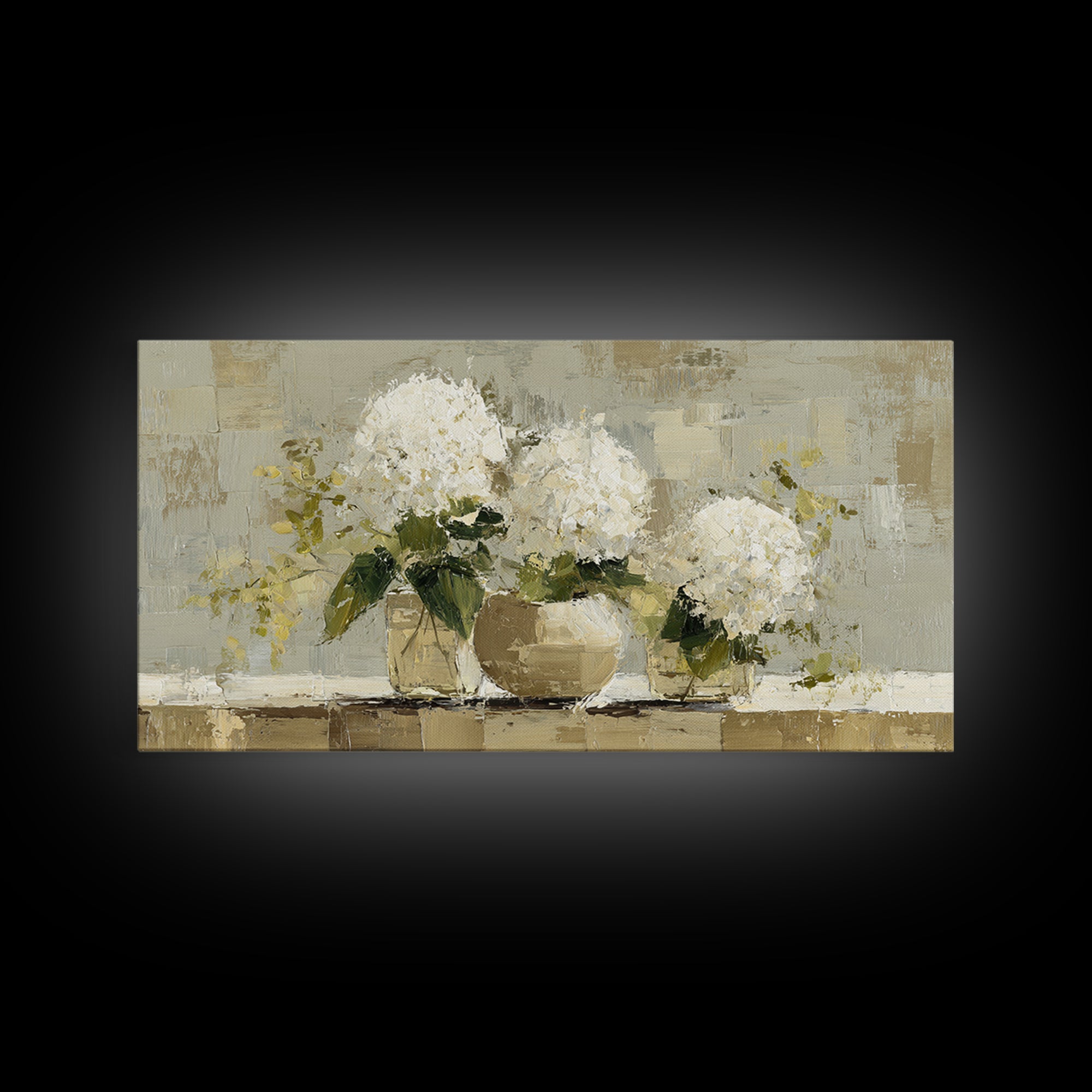 Sunlit Hydrangeas on a Windowsill Canvas Print, Bed and Breakfast Art, Decor, Living Room Decor, Fine Art, Dopamine Decor, BAB-2x1-54