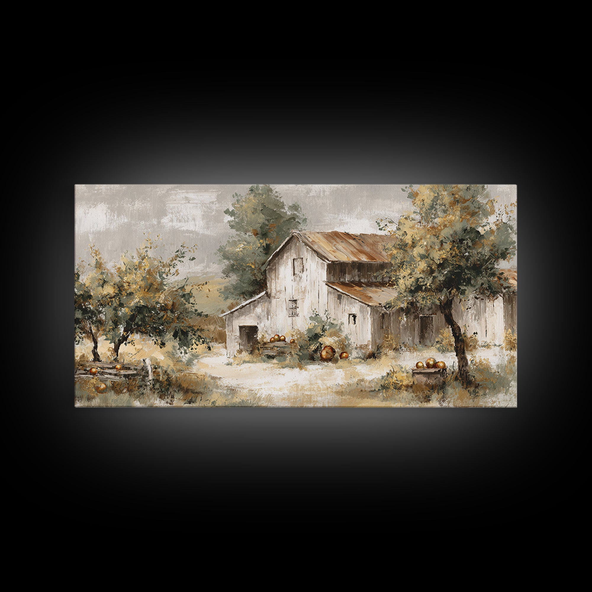 Apple Orchard Scene Canvas Print, Bed and Breakfast Art, Canvas Wall Art, Living Room Decor, Fine Art, Above Bed Decor, BAB-2x1-57