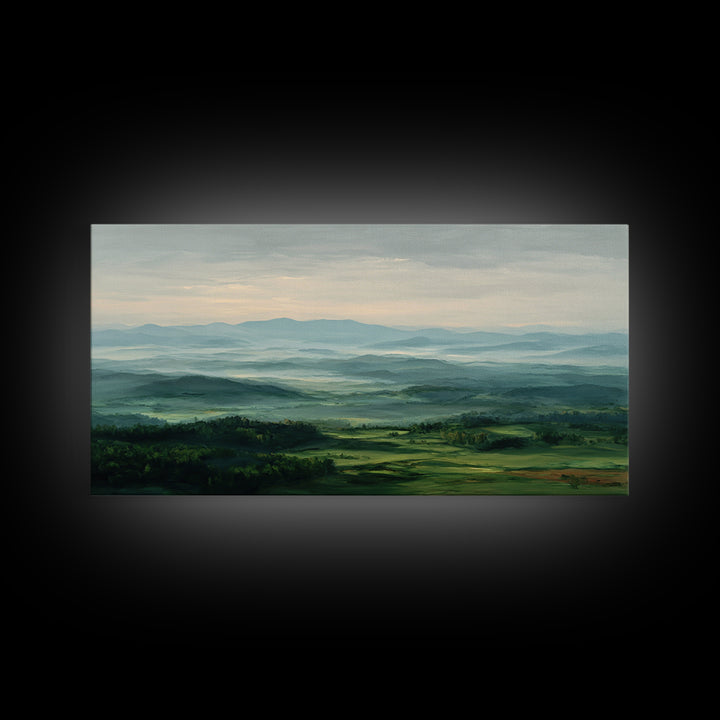 Classic Landscape with Rolling Green Hills Canvas Print, Bed and Breakfast Art, Printable Wall Art, Living Room Decor, Fine Art, BAB-2x1-68