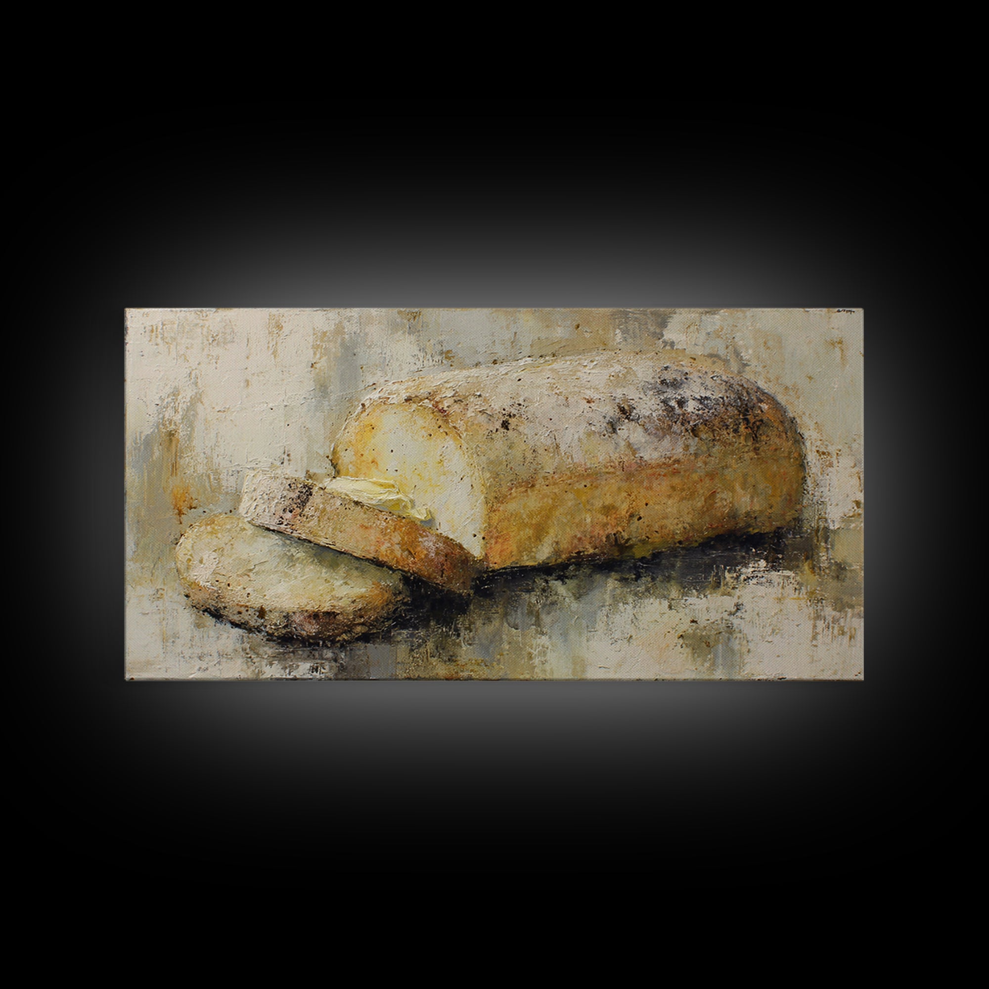 Freshly Baked Bread Framed Canvas Print, Bed and Breakfast Art, Printable Art, Living Room Decor, Fine Art, Bedroom Prints, BAB-2x1-88