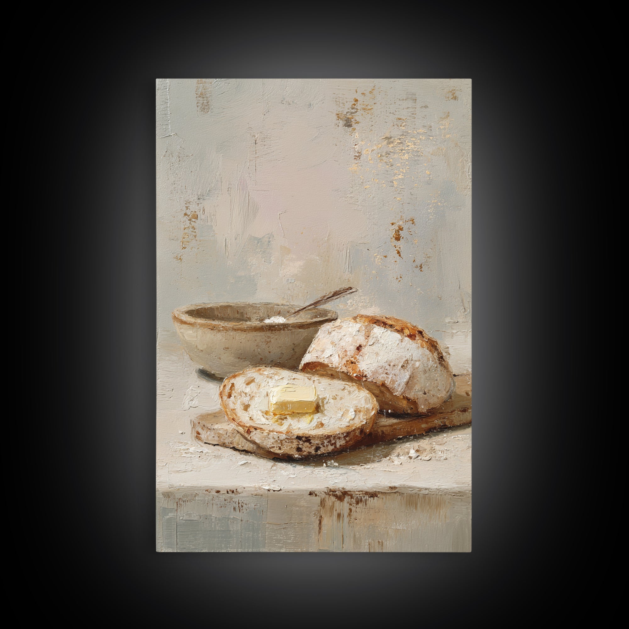 Freshly Baked Bread Framed Canvas Print, Bed and Breakfast Art, Above Bed Decor, Living Room Decor, Fine Art, BAB-2x3-28