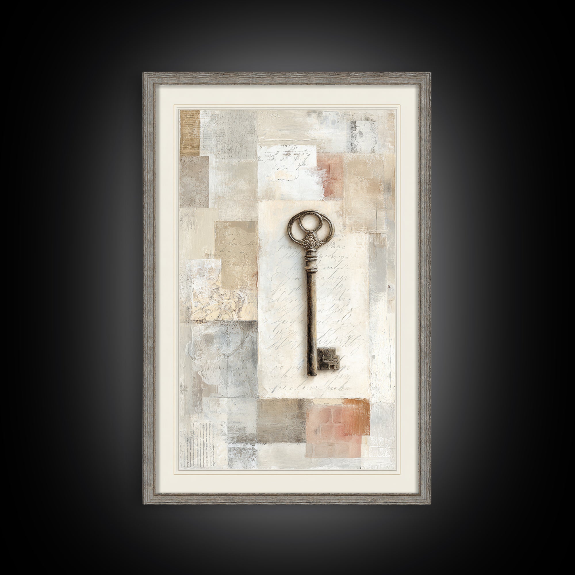 Antique Key and Handwritten Letter Arrangement Without Canvas Print, Bed and Breakfast Art, Bedroom Decor, Living Room Decor, BAB-2x3-41