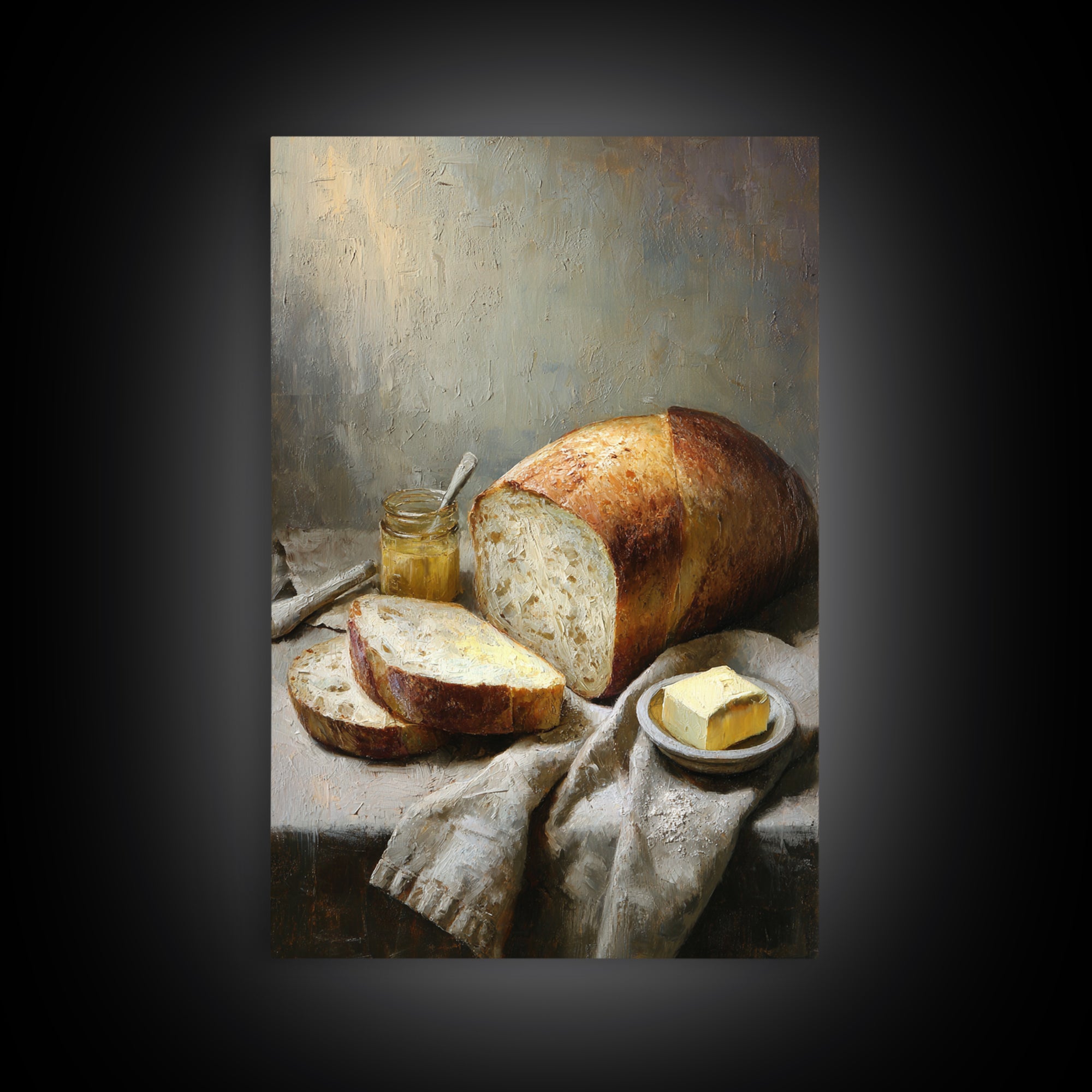 Freshly Baked Bread Framed Canvas Print, Bed and Breakfast Art, Farmhouse Wall Art, Living Room Decor, Fine Art, BAB-2x3-76