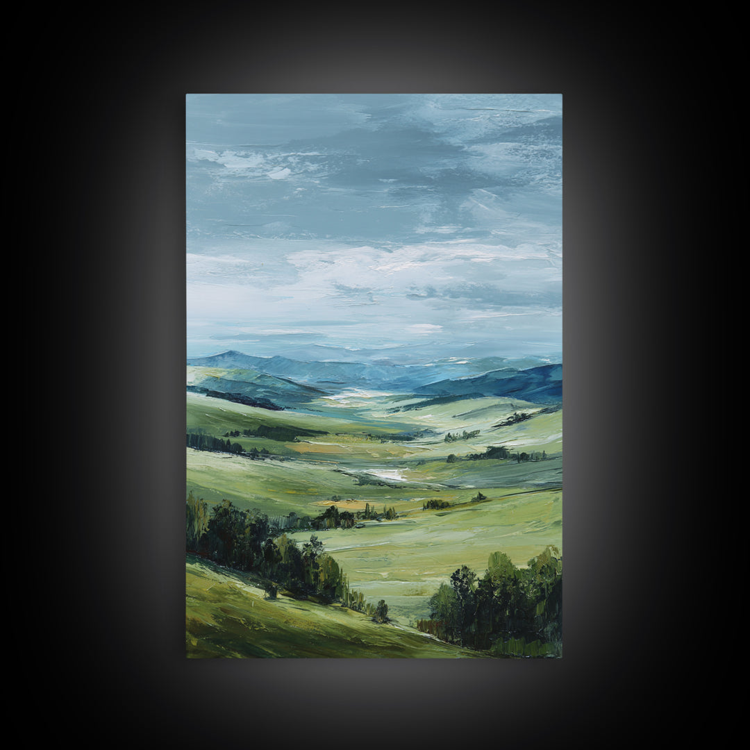 Classic Landscape with Rolling Green Hills Canvas Print, Bed and Breakfast Art, Printable Wall Art, Living Room Decor, BAB-2x3-80