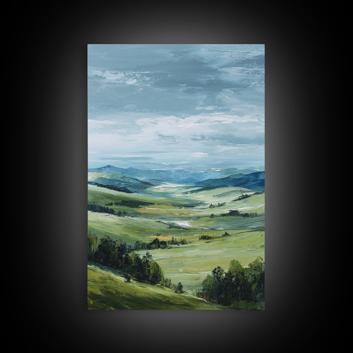 Classic Landscape with Rolling Green Hills Canvas Print, Bed and Breakfast Art, Printable Wall Art, Living Room Decor, BAB-2x3-80