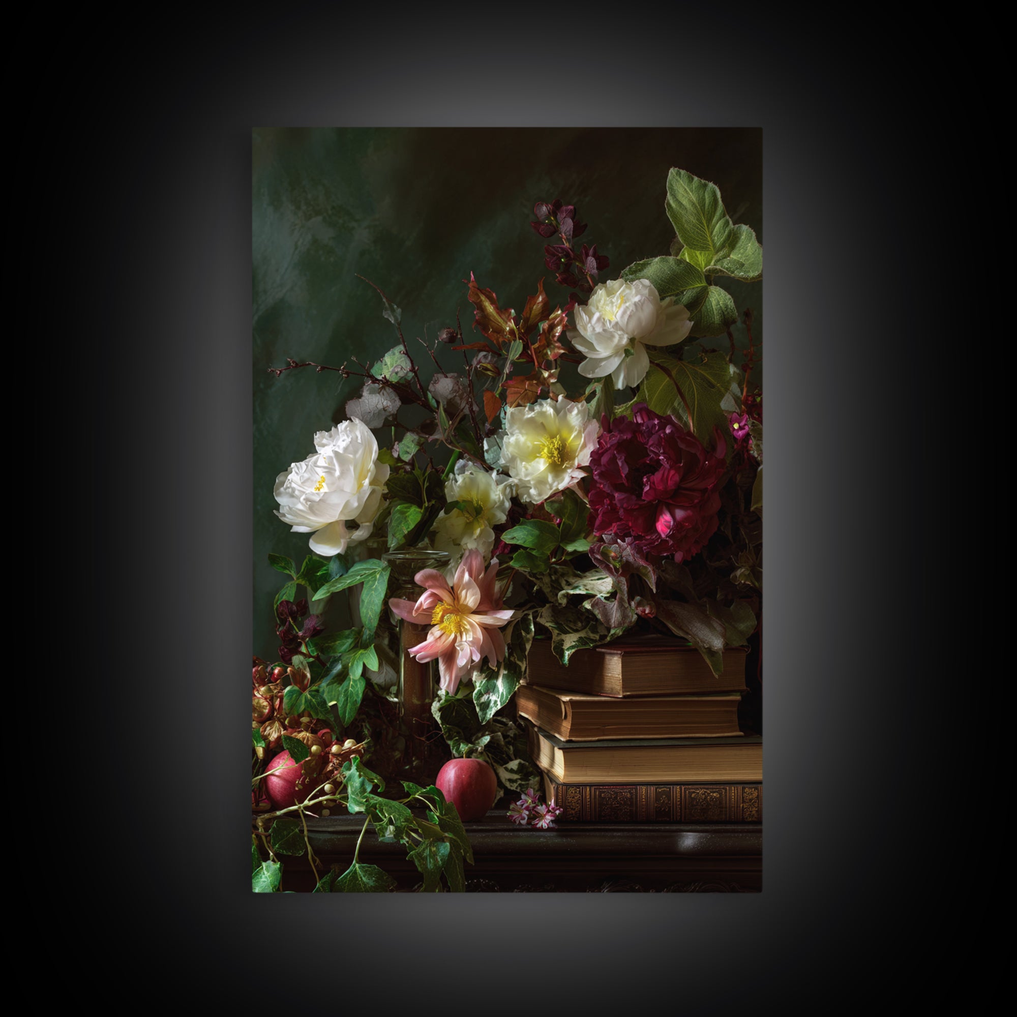 Warm Fireplace Still Life Framed Canvas Print, Bed and Breakfast Art, Printable Wall Art, Living Room Decor, Watercolor Art, BAB-2x3-98