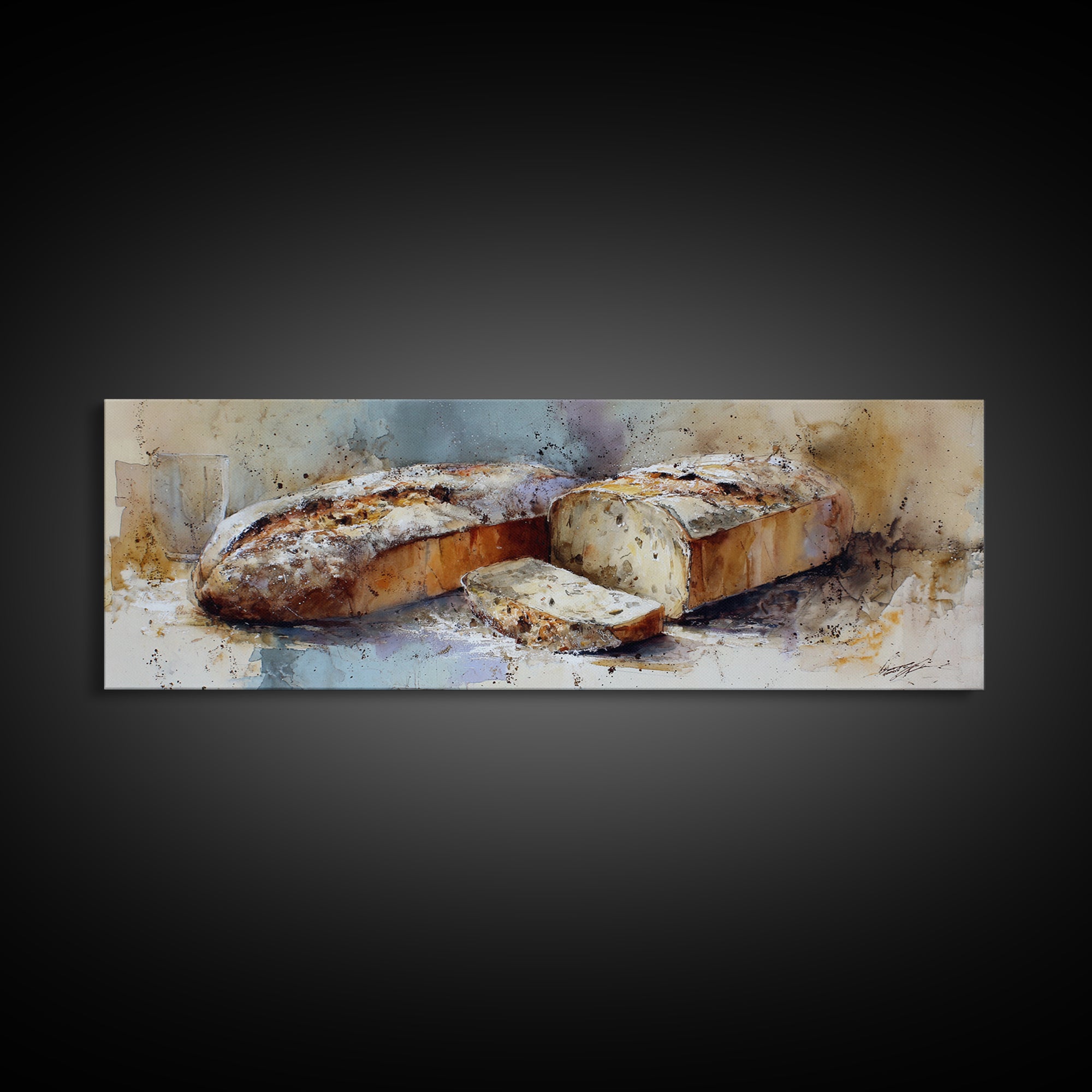 Freshly Baked Bread Canvas Print, Bed and Breakfast Art, Gallery Decor, Living Room Decor, Fine Art, Wall Art, BAB-3x1-36