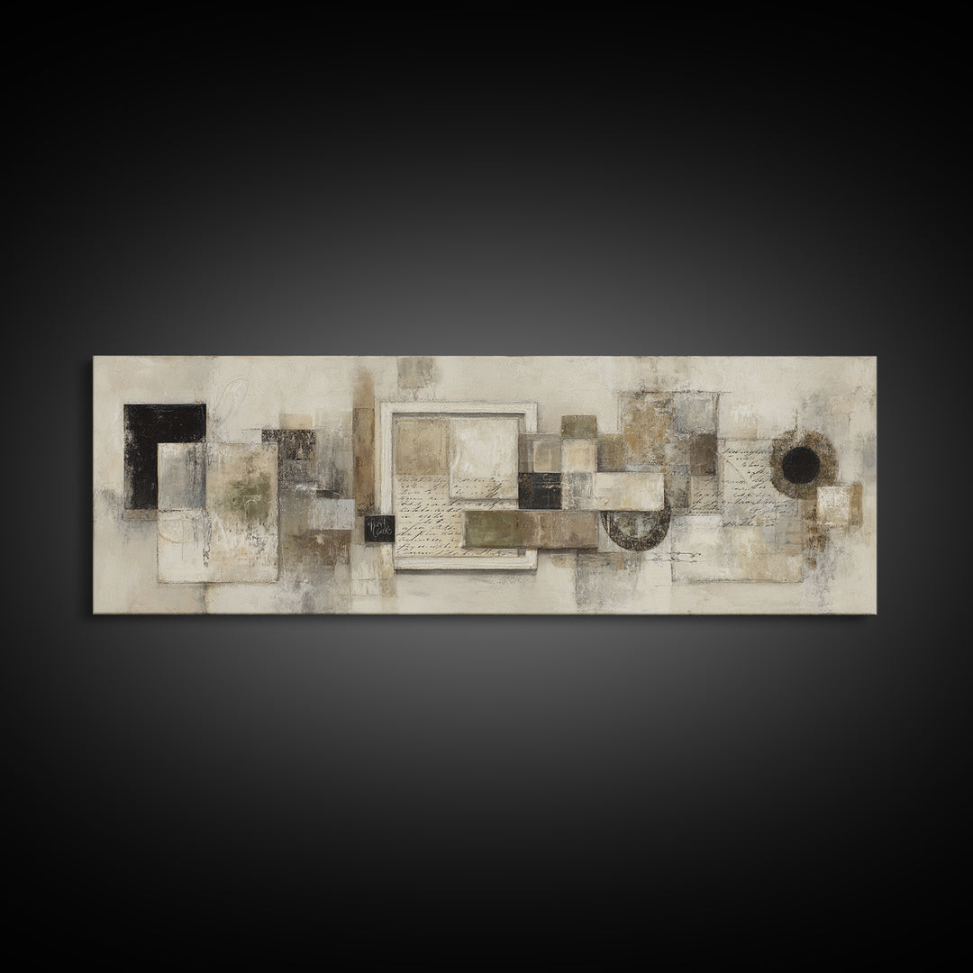 Antique Key and Handwritten Letter Arrangement Without Canvas Print, Bed and Breakfast Art, Neutral Decor, Living Room Decor, BAB-3x1-73