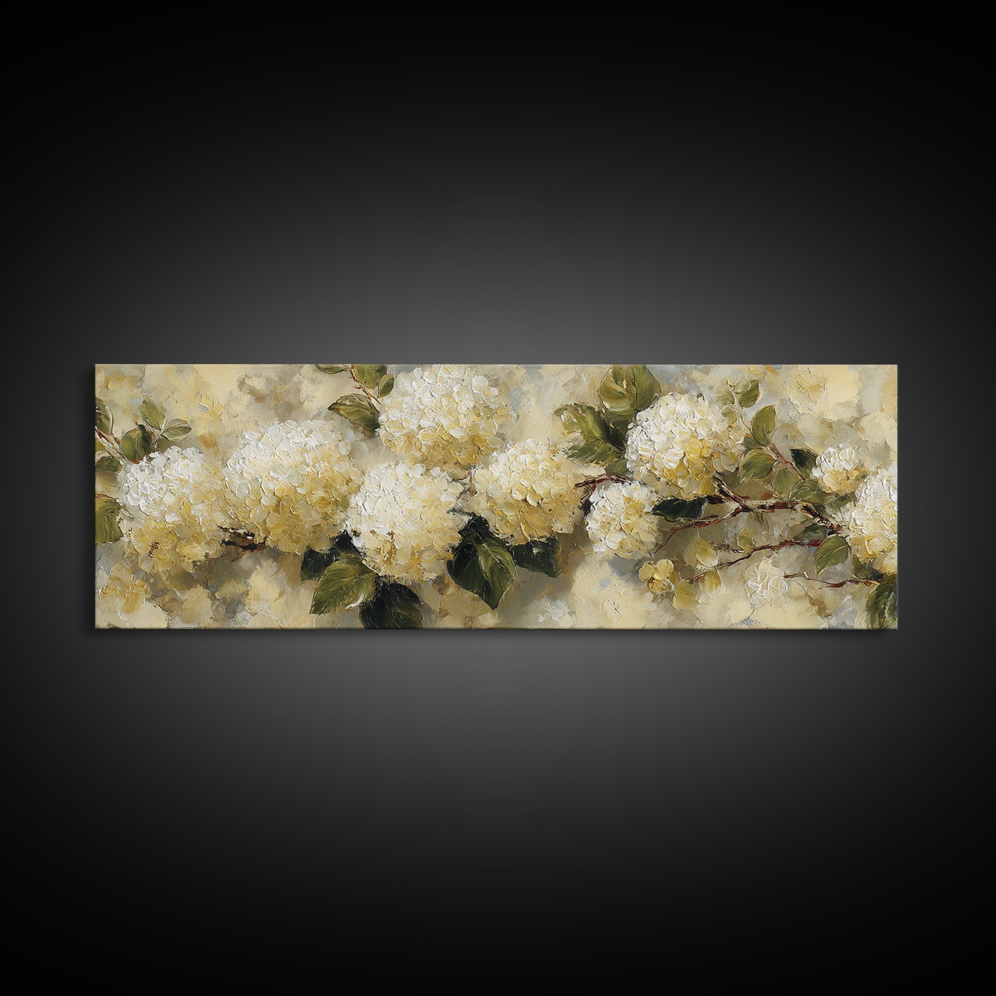 Sunlit Hydrangeas on a Windowsill Canvas Print, Bed and Breakfast Art, Coffee Wall Art, Living Room Decor, Fine Art, BAB-3x1-98