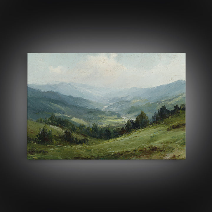 Classic Landscape with Rolling Green Hills Canvas Print, Bed and Breakfast Art, Bedroom Wall Decor, Living Room Decor, BAB-3x2-28