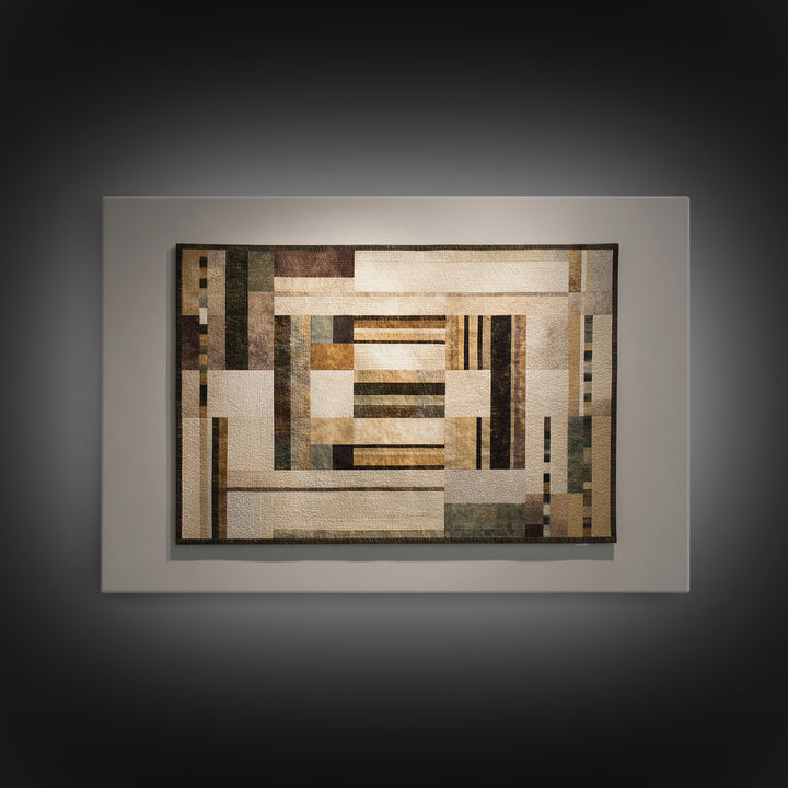 Quilt Pattern Folk Art Composition Framed Canvas Print, Bed and Breakfast Art, Contemporary Art, Living Room Decor, Fine Art, BAB-3x2-39