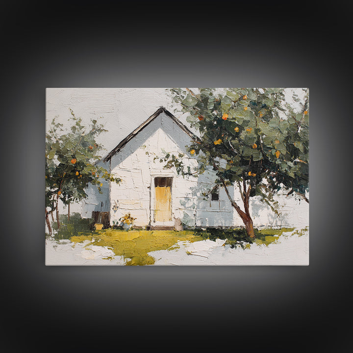 Apple Orchard Scene Canvas Print, Bed and Breakfast Art, Boho Decor, Living Room Decor, Oil Painting, Art Print, BAB-3x2-89