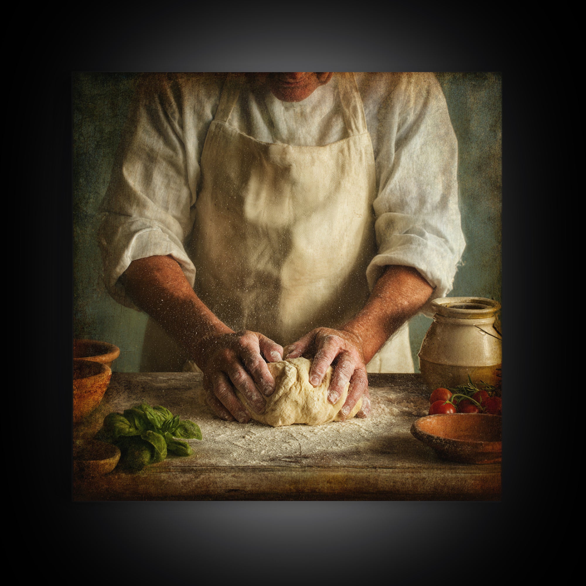 Baker Hands Shaping Dough Canvas Print, Bakery Art, Gallery Decor, Bakery Decor, Fine Art, Patisserie, Wall Art, Home Decor, BAK-1x1-17