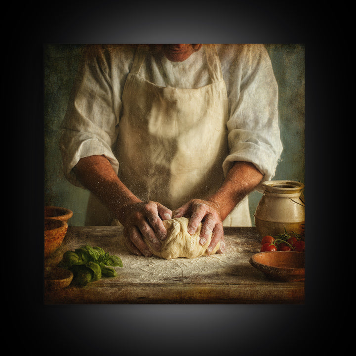 Baker Hands Shaping Dough Canvas Print, Bakery Art, Gallery Decor, Bakery Decor, Fine Art, Patisserie, Wall Art, Home Decor, BAK-1x1-17