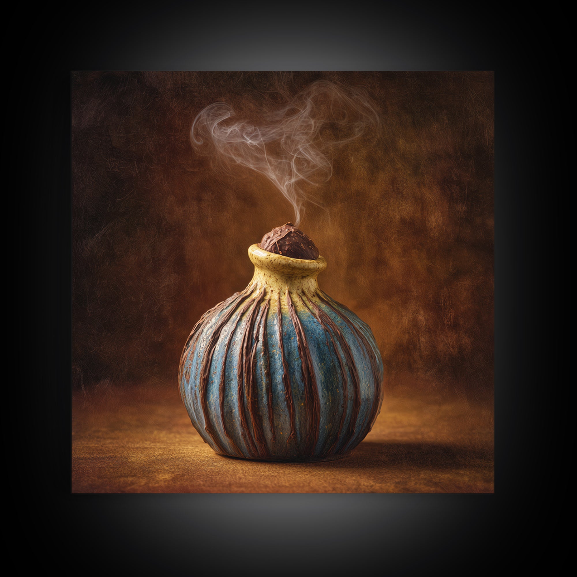 Chocolate Truffle Still Life Framed Canvas Print, Bakery Art, Watercolor Print, Bakery Decor, Oil Painting, Patisserie, BAK-1x1-43