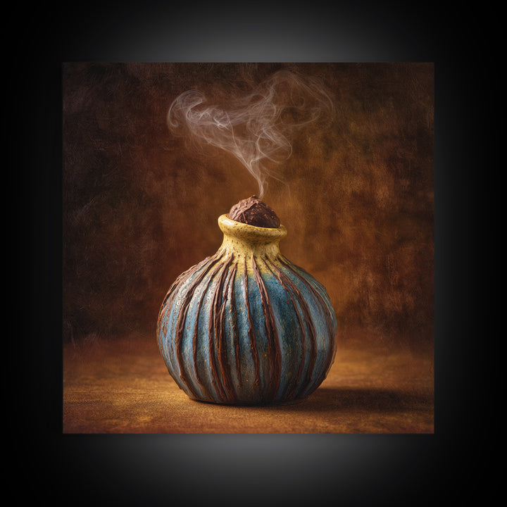 Chocolate Truffle Still Life Framed Canvas Print, Bakery Art, Watercolor Print, Bakery Decor, Oil Painting, Patisserie, BAK-1x1-43