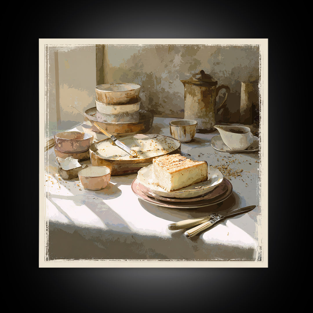Parisian Dessert Poster Framed Canvas Print, Bakery Art, French Wall Art, Bakery Decor, Fine Art, Patisserie, Room Decor, BAK-1x1-72