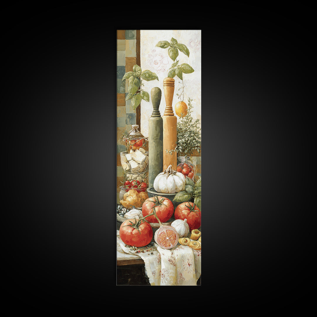 Patisserie Pattern of Rolling Pins and Pastries Canvas Print, Bakery Art, Coffee Wall Art, Bakery Decor, Fine Art, Patisserie, BAK-1x3-33