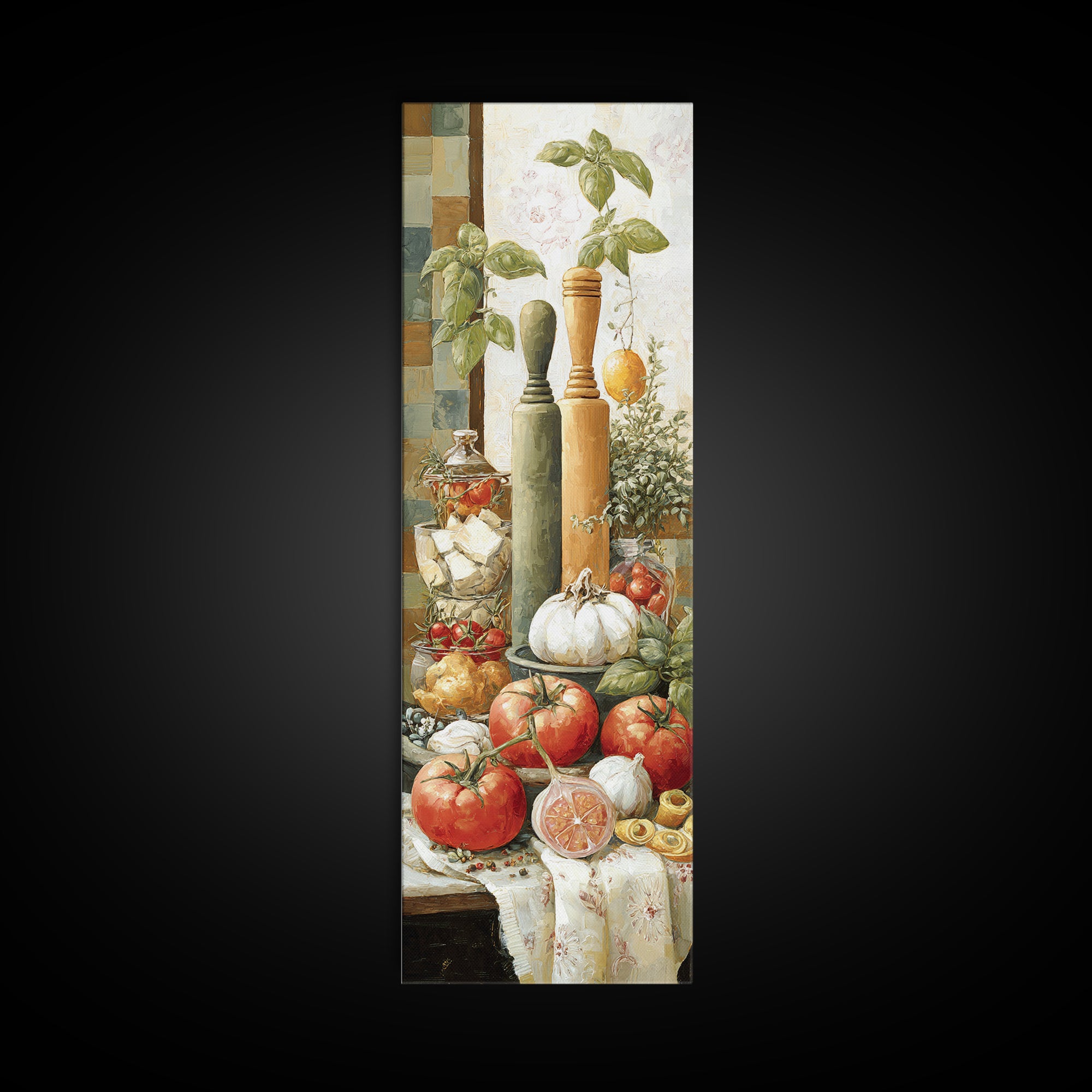 Patisserie Pattern of Rolling Pins and Pastries Canvas Print, Bakery Art, Coffee Wall Art, Bakery Decor, Fine Art, Patisserie, BAK-1x3-33