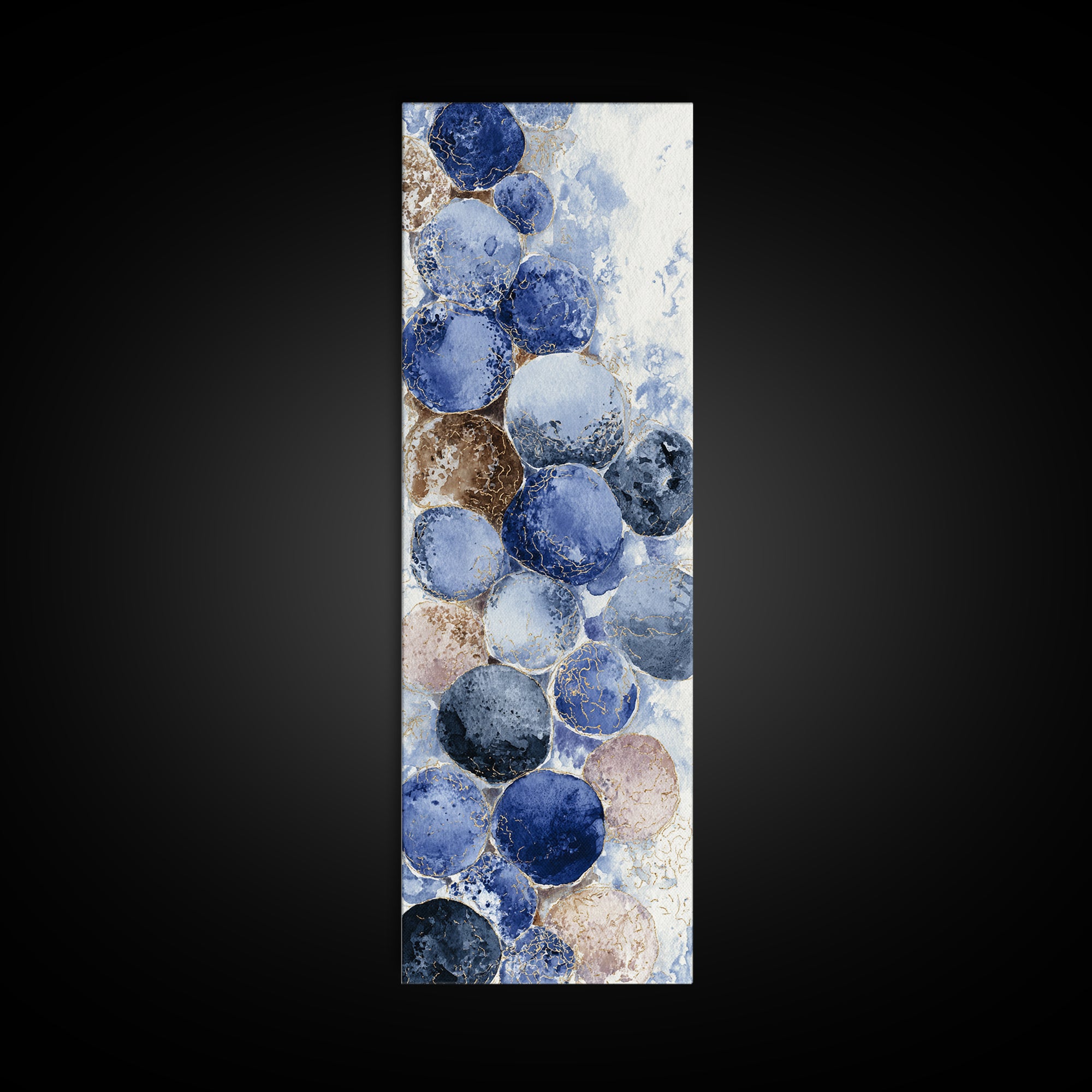 Blueberry Galette with Rustic Farmhouse Texture Canvas Print, Bakery Art, Watercolor Painting, Bakery Decor, Patisserie, BAK-1x3-35