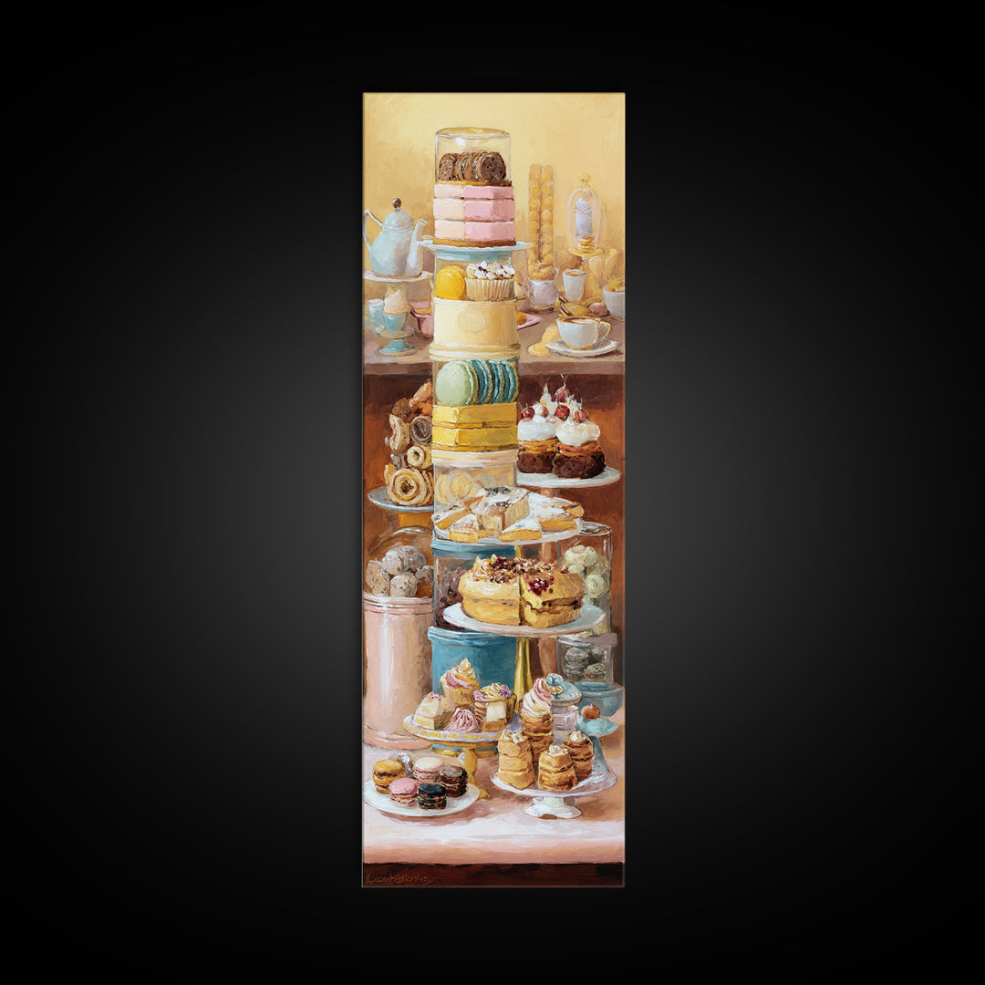 French Patisserie Window Display of Pastel Pastries Canvas Print, Bakery Art, Gallery Decor, Bakery Decor, Fine Art, Patisserie, BAK-1x3-38