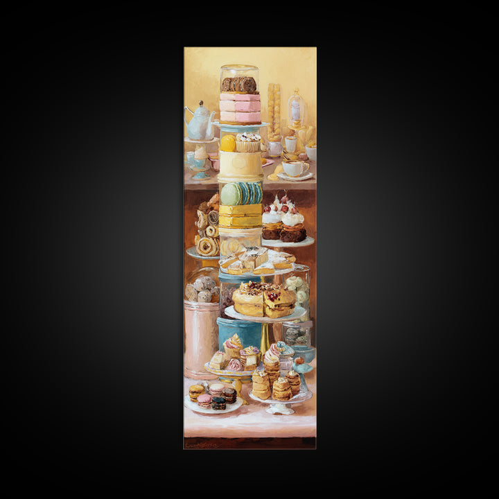 French Patisserie Window Display of Pastel Pastries Canvas Print, Bakery Art, Gallery Decor, Bakery Decor, Fine Art, Patisserie, BAK-1x3-38
