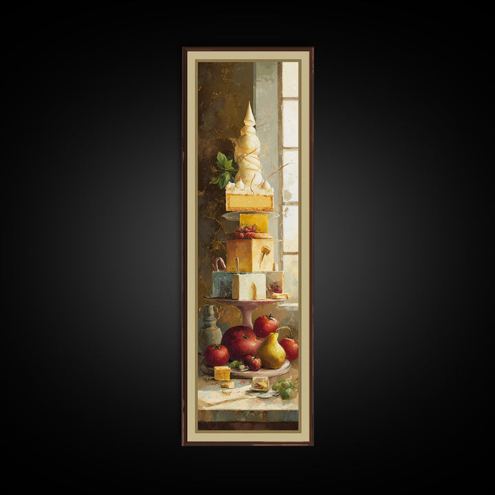 Lemon Meringue Pie Slice Framed Canvas Print, Bakery Art, Modern Decor, Bakery Decor, Fine Art, Patisserie, Wall Decor, BAK-1x3-46