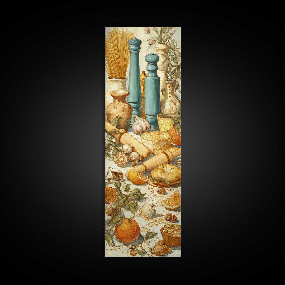 Patisserie Pattern of Rolling Pins and Pastries Canvas Print, Bakery Art, Kitchen Art Print, Bakery Decor, Fine Art, Patisserie, BAK-1x3-81